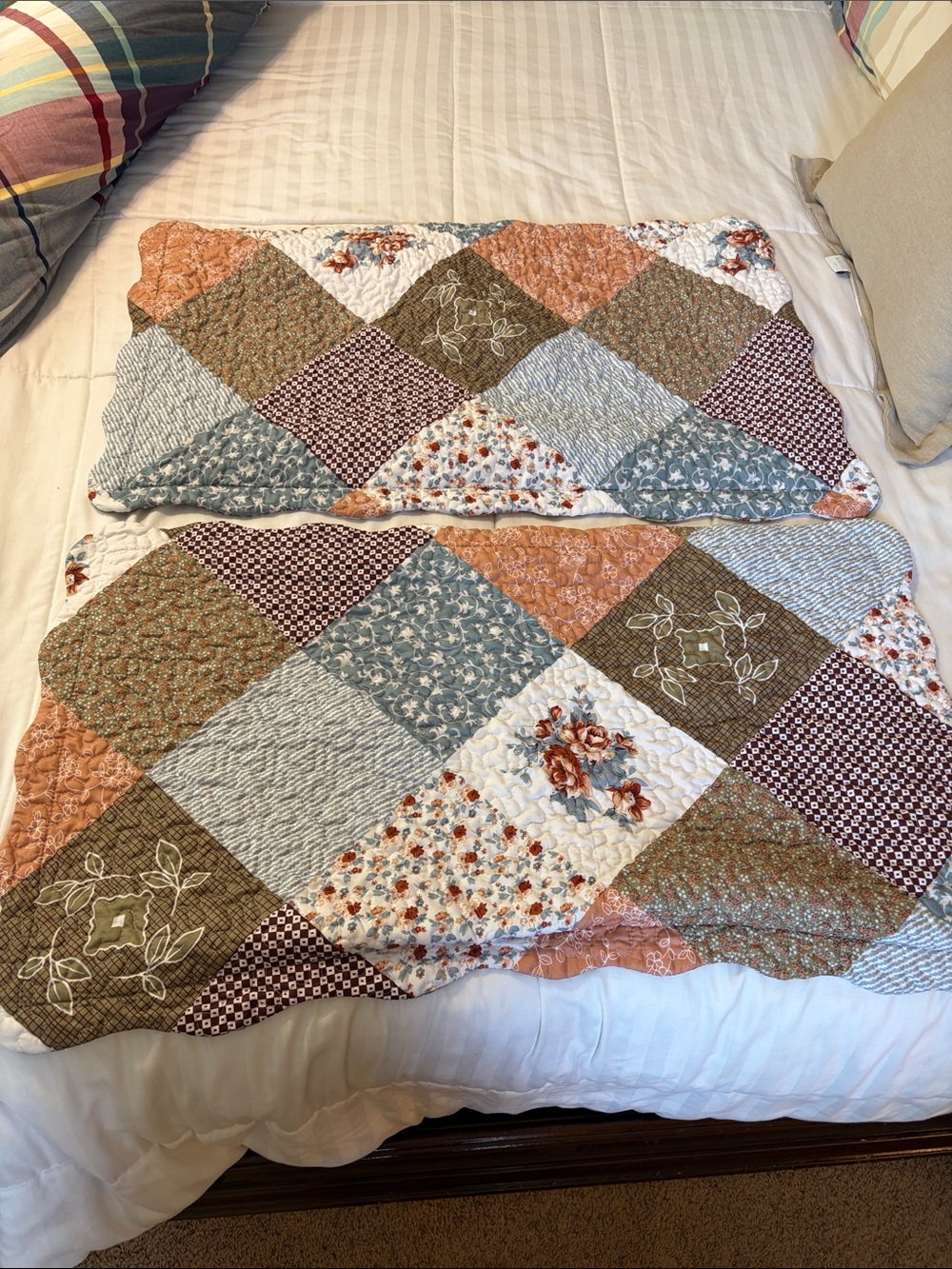 Patchwork Quilted King size pillow shams